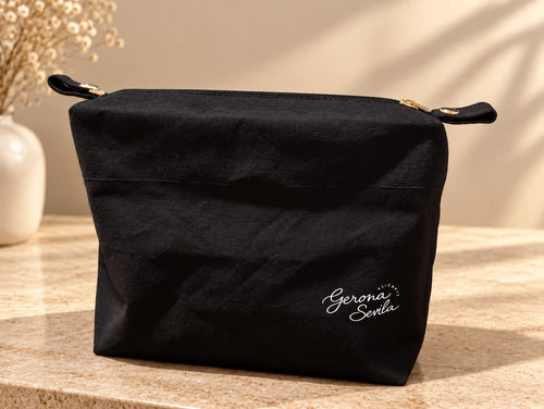 Bolsa interior de algodón con cierre, color negro